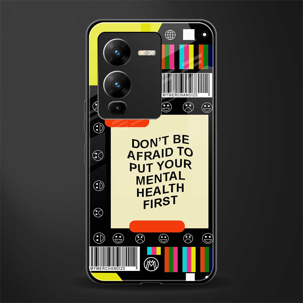 mental health back phone cover | glass case for vivo v25 pro 5g