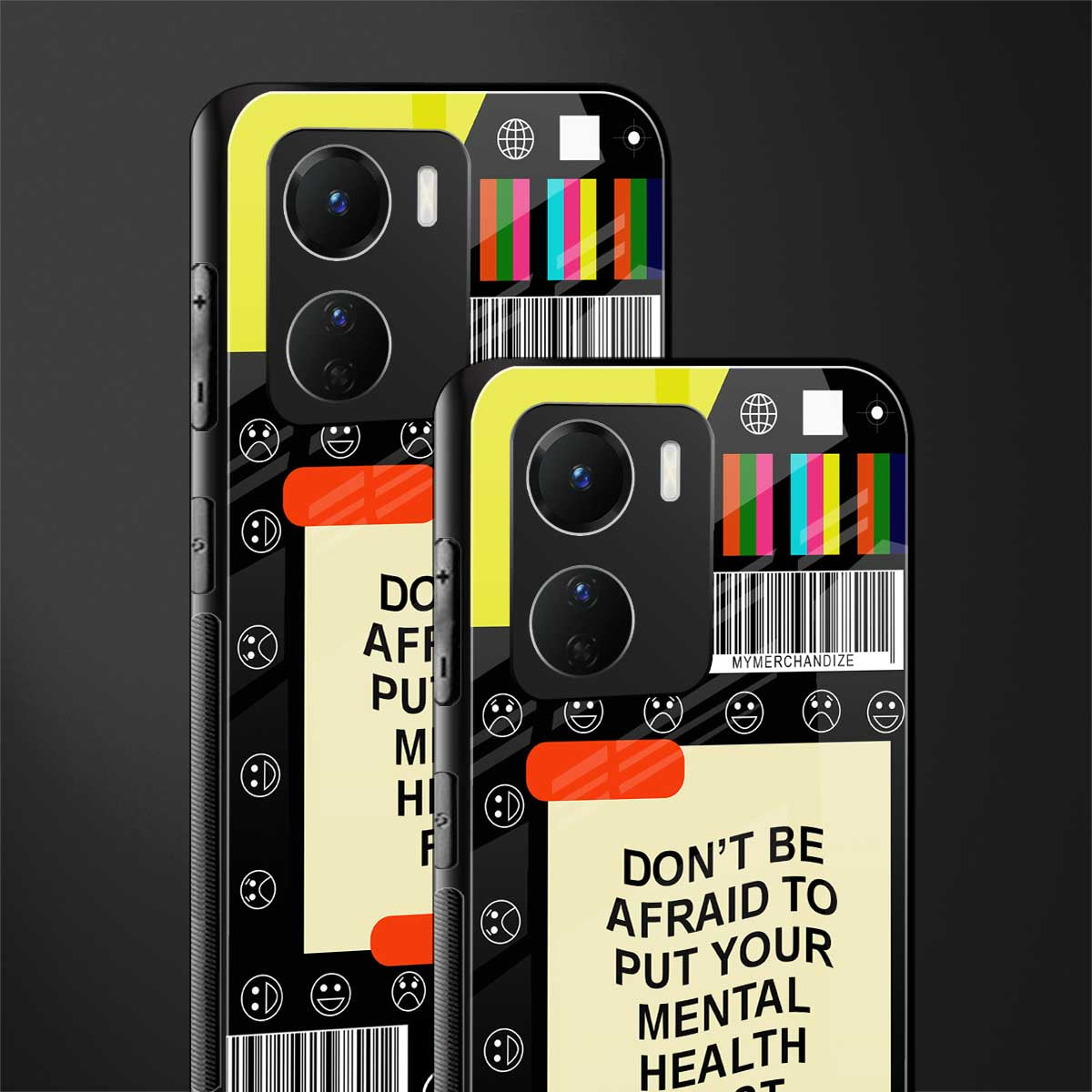 mental health back phone cover | glass case for vivo y16