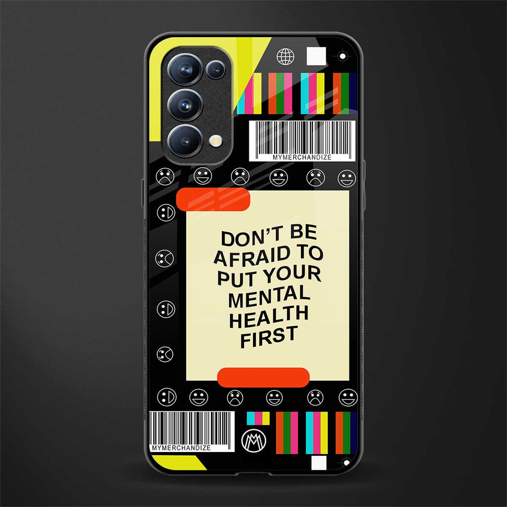 mental health back phone cover | glass case for oppo reno 5
