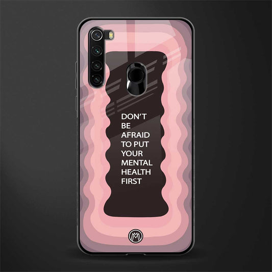 mental health first glass case for redmi note 8
