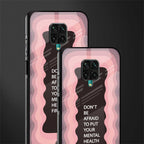 mental health first glass case for redmi note 9 pro