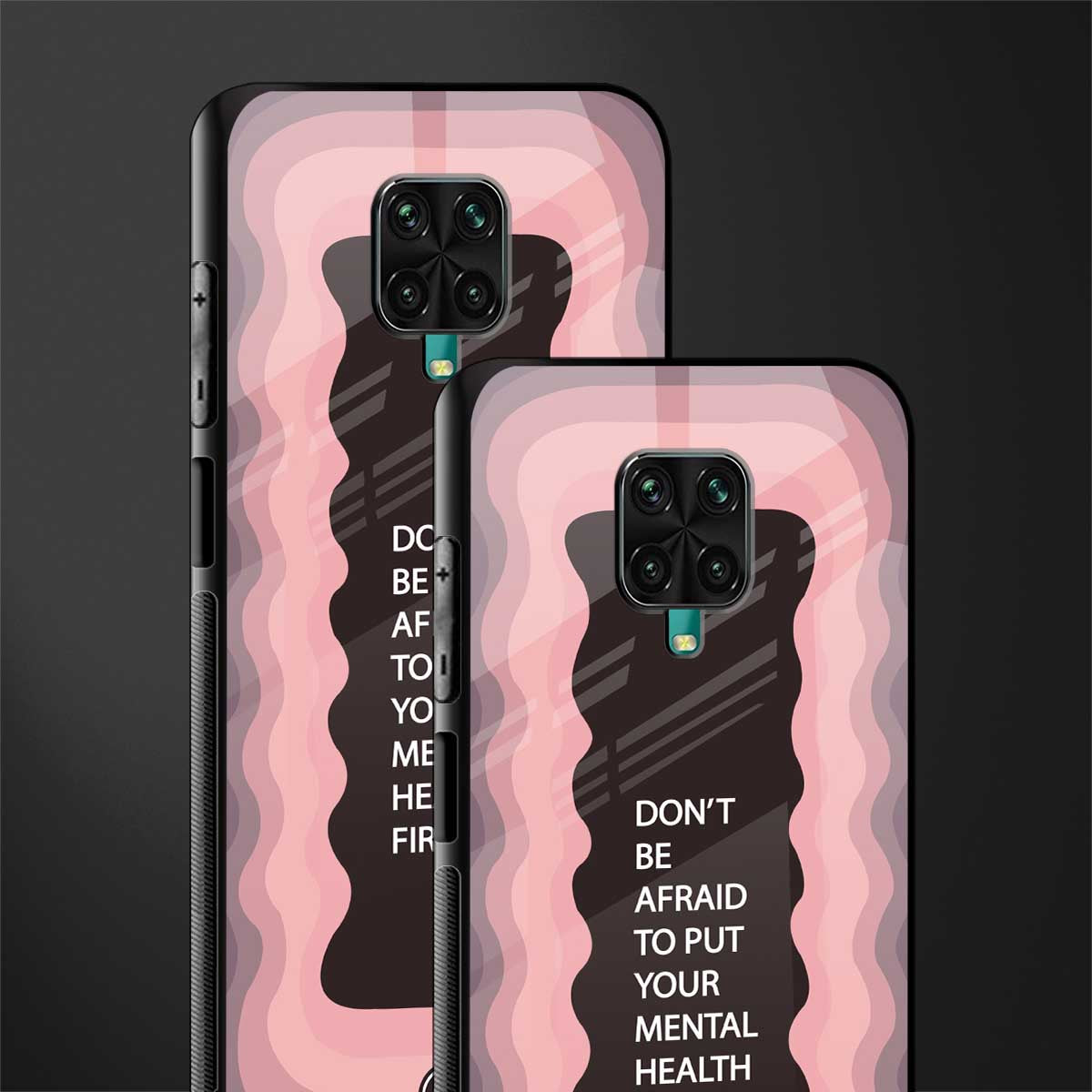mental health first glass case for redmi note 9 pro