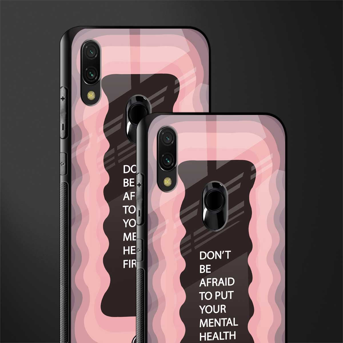 mental health first glass case for redmi 7redmi y3
