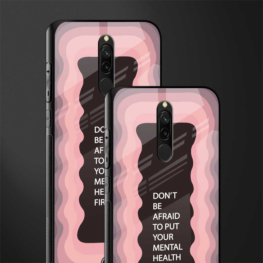 mental health first glass case for redmi 8
