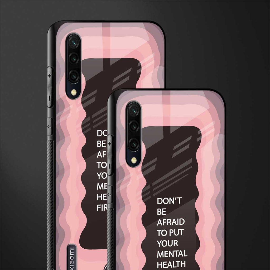 mental health first glass case for mi a3 redmi a3