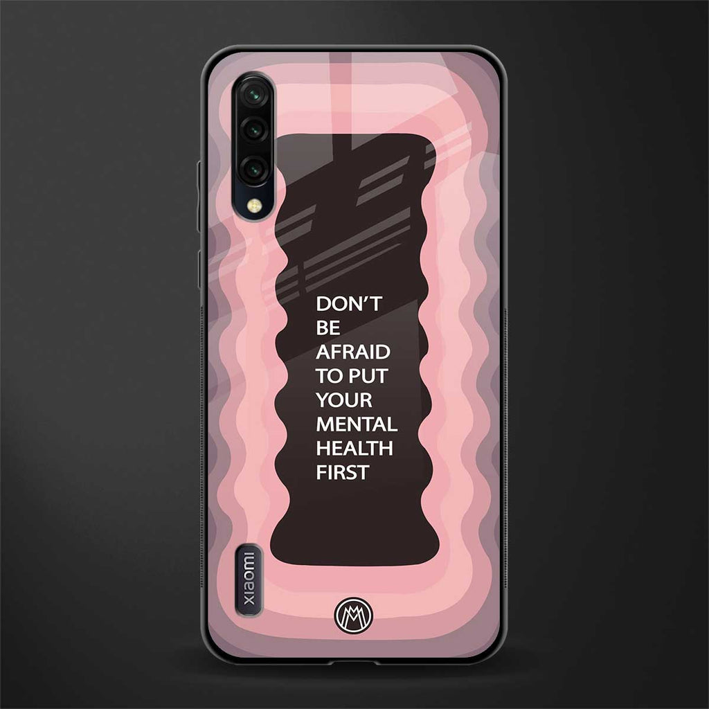 mental health first glass case for mi a3 redmi a3
