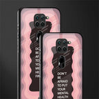 mental health first glass case for redmi note 9
