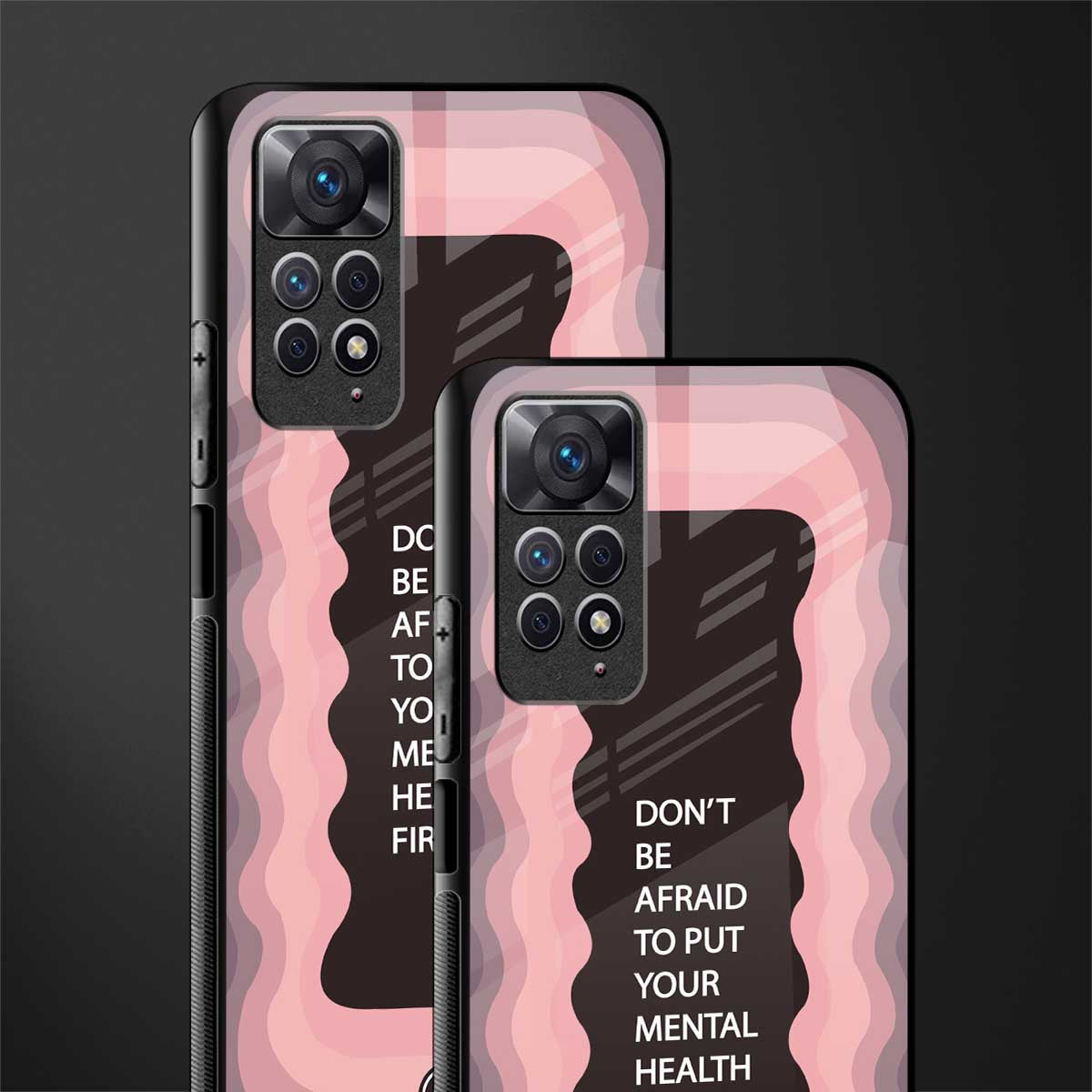 mental health first glass case for redmi note 11