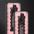 mental health first glass case for poco m2