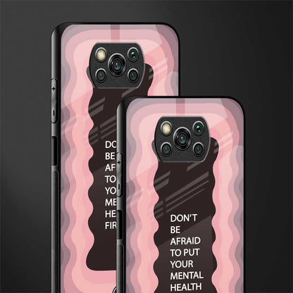 mental health first glass case for poco x3