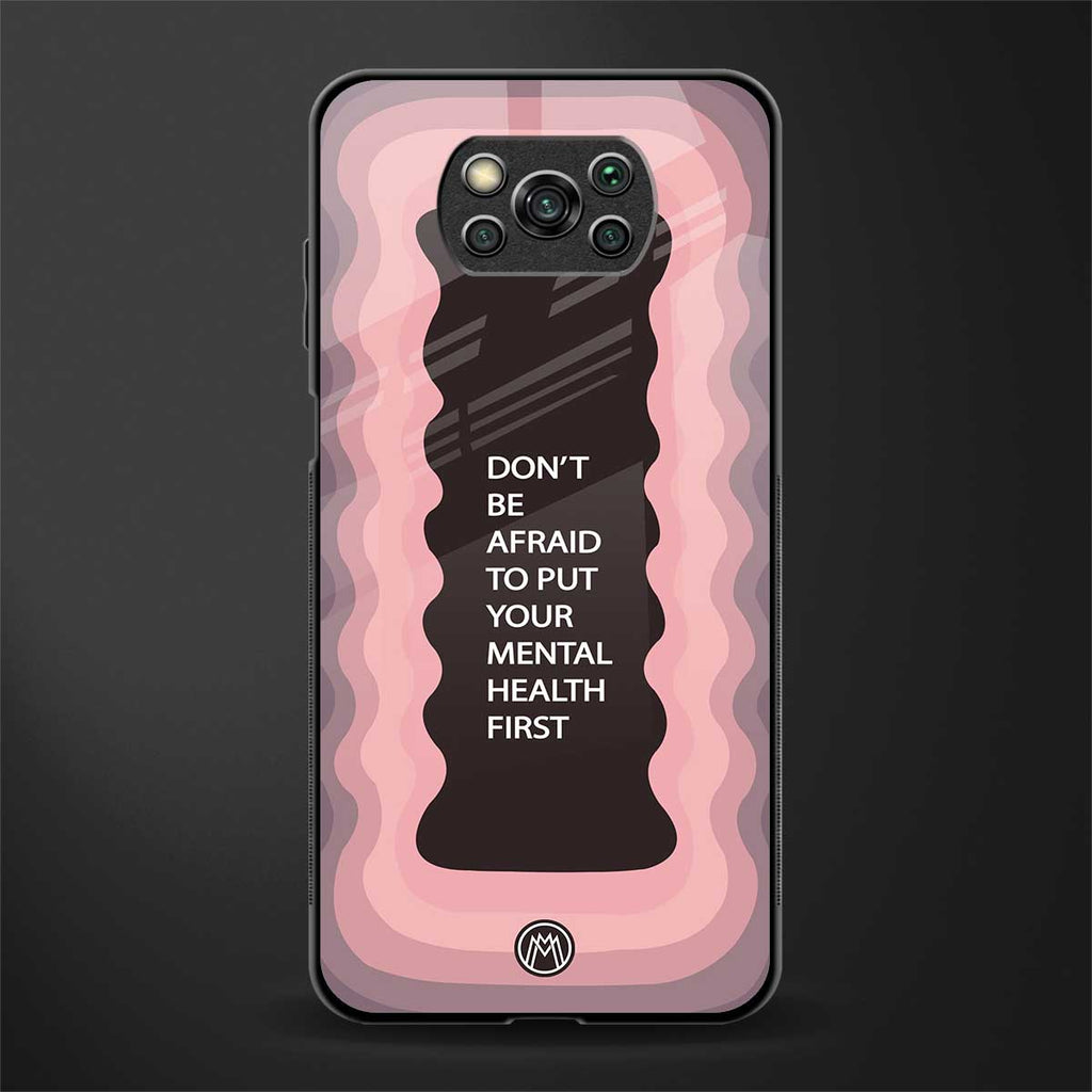 mental health first glass case for poco x3