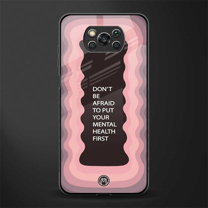 mental health first glass case for poco x3