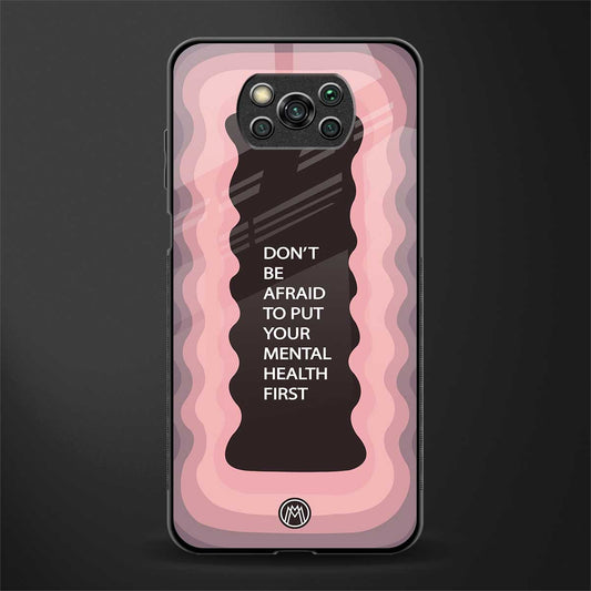 mental health first glass case for poco x3