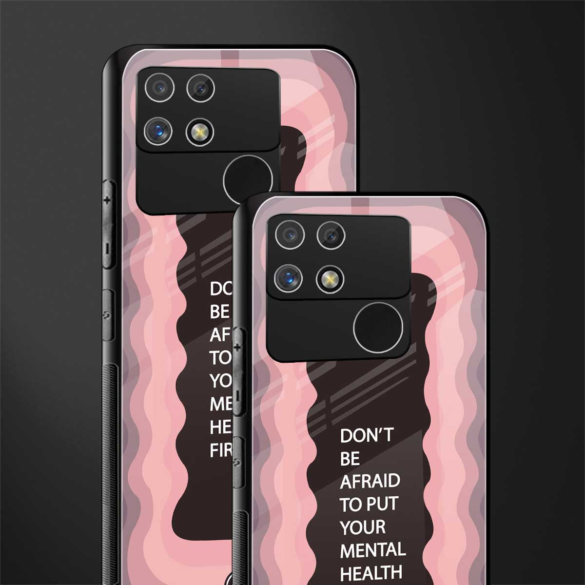 mental health first back phone cover | glass case for realme narzo 50a