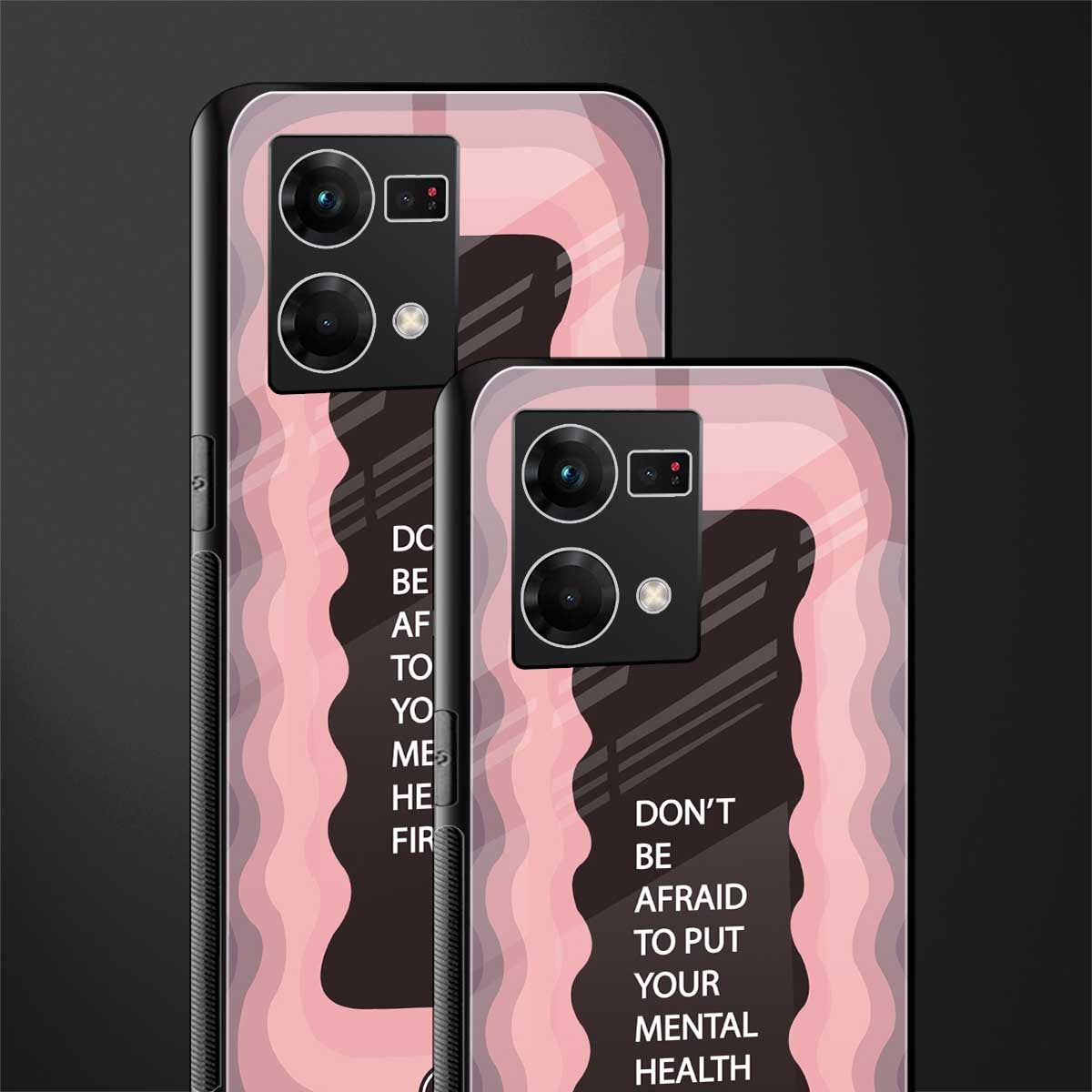 mental health first back phone cover | glass case for oppo f21 pro 4g