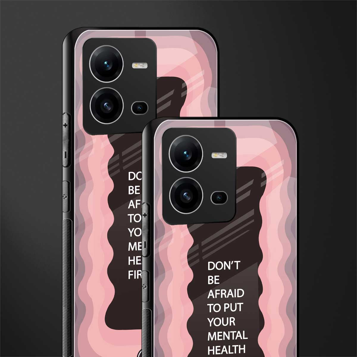 mental health first back phone cover | glass case for vivo v25-5g