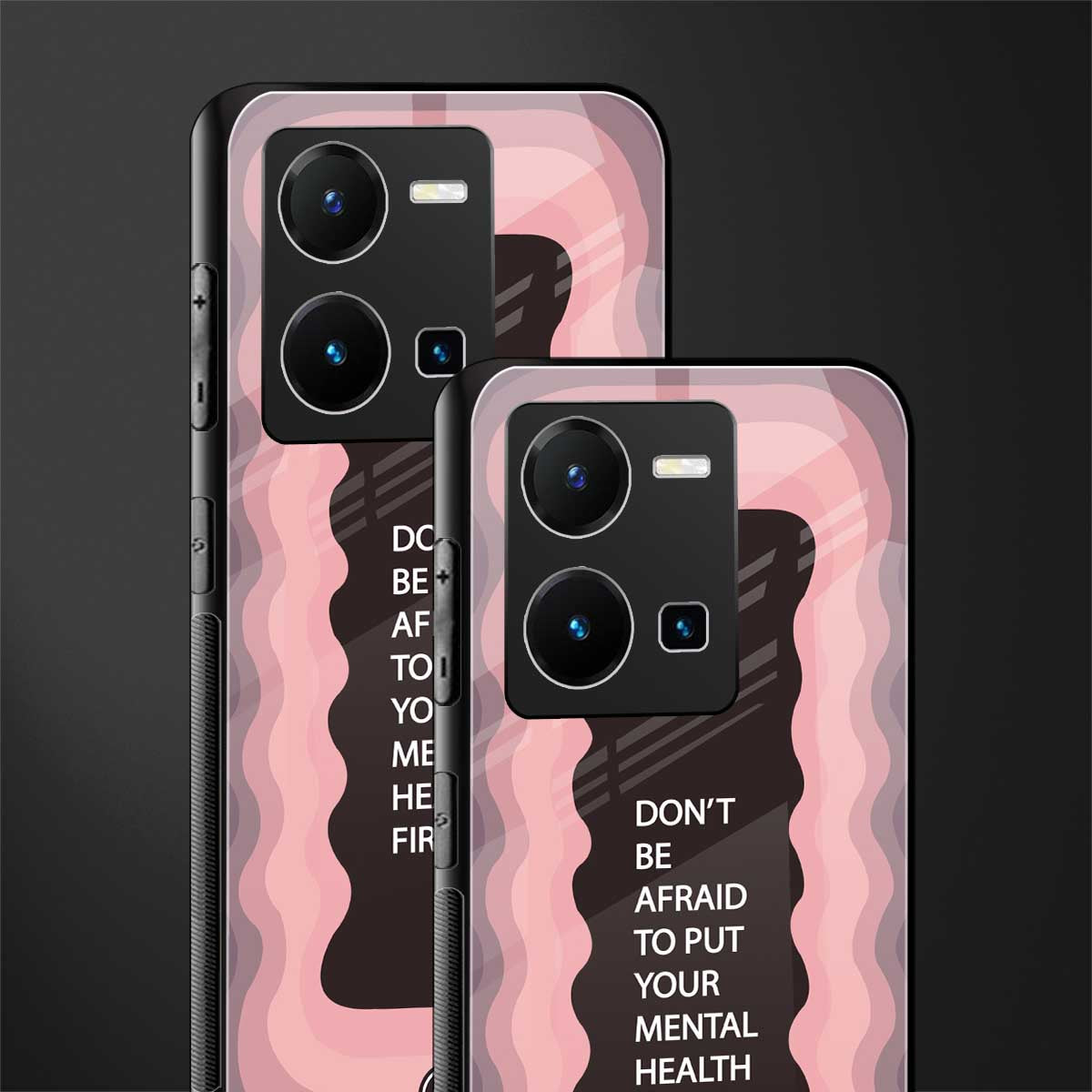 mental health first back phone cover | glass case for vivo y35 4g