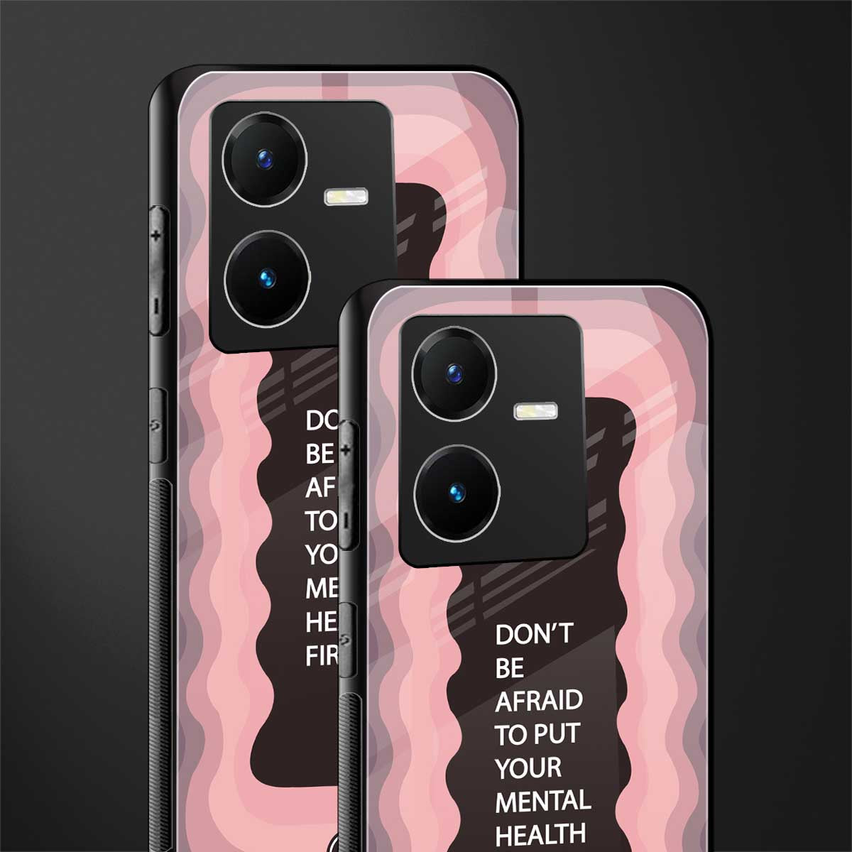 mental health first back phone cover | glass case for vivo y22