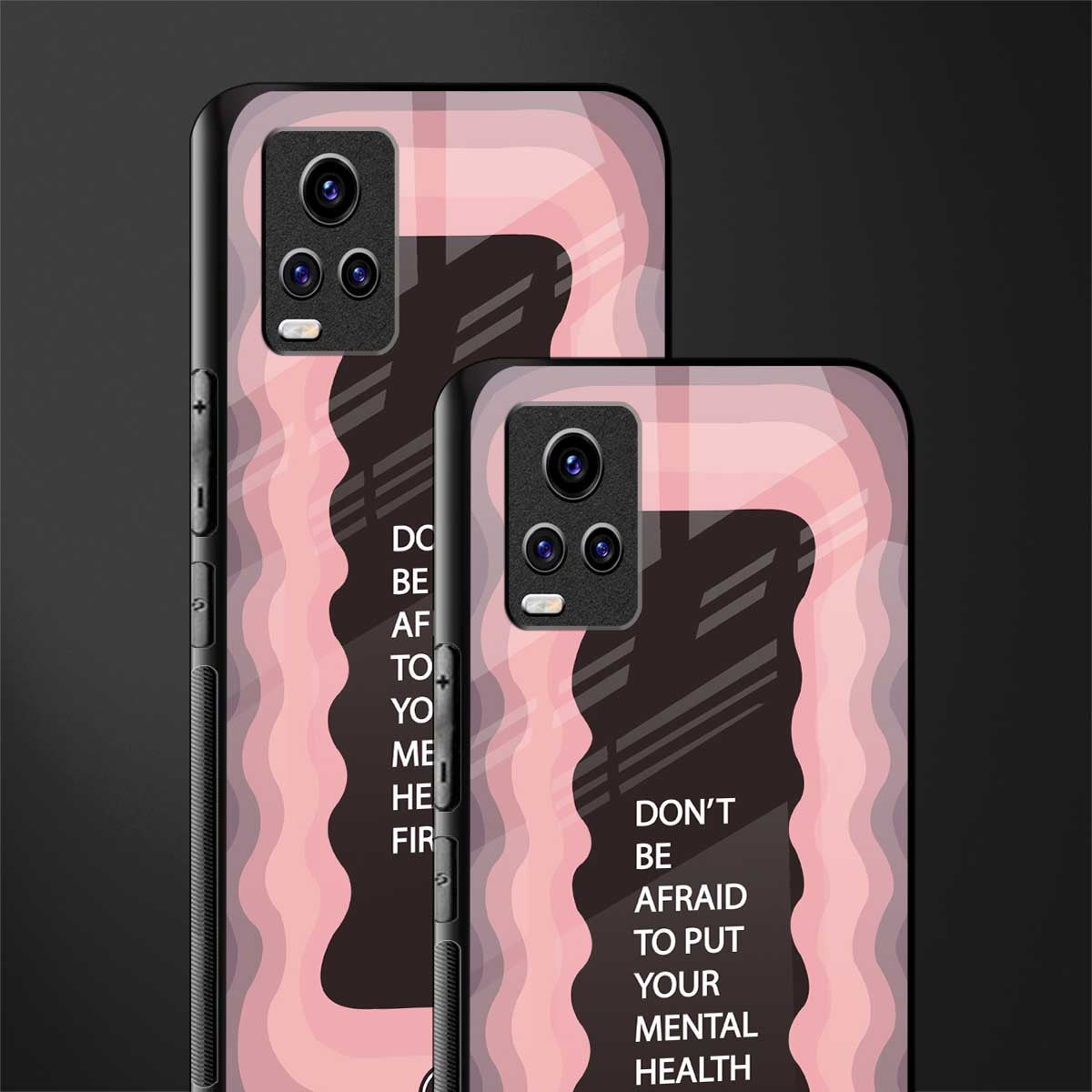 mental health first back phone cover | glass case for vivo v21e 4g