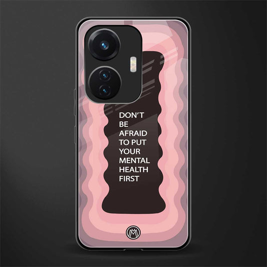 mental health first back phone cover | glass case for vivo t1 44w 4g