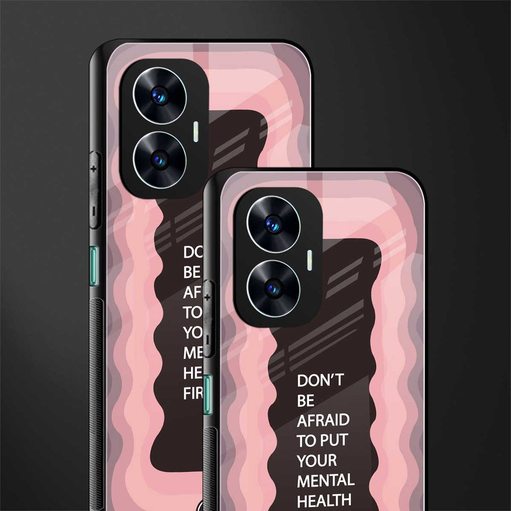 mental health first back phone cover | glass case for realme c55