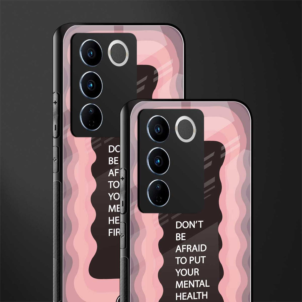 mental health first back phone cover | glass case for vivo v27 pro 5g