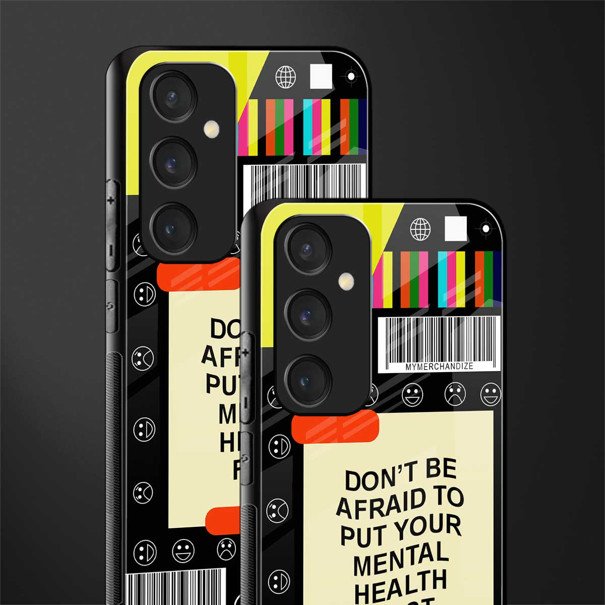 mental health back phone cover | glass case for samsung galaxy s23 fe 5g
