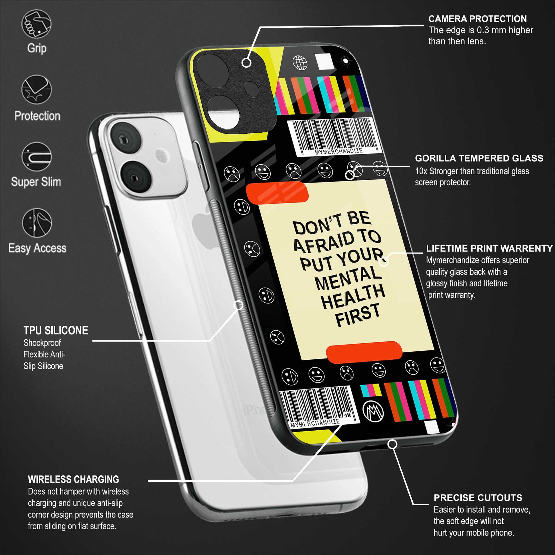 mental health glass case for realme c1 image-4