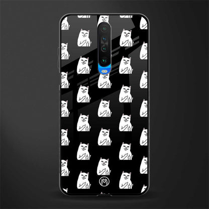 middle finger cat meme glass case for poco x2 image