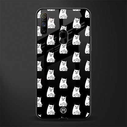 middle finger cat meme glass case for realme narzo 20a image