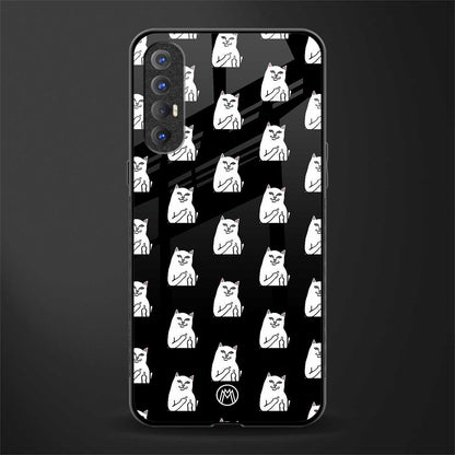 middle finger cat meme glass case for oppo reno 3 pro image