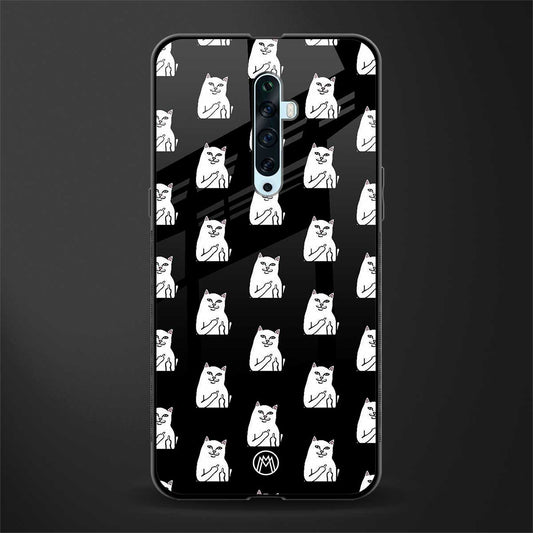 middle finger cat meme glass case for oppo reno 2z image