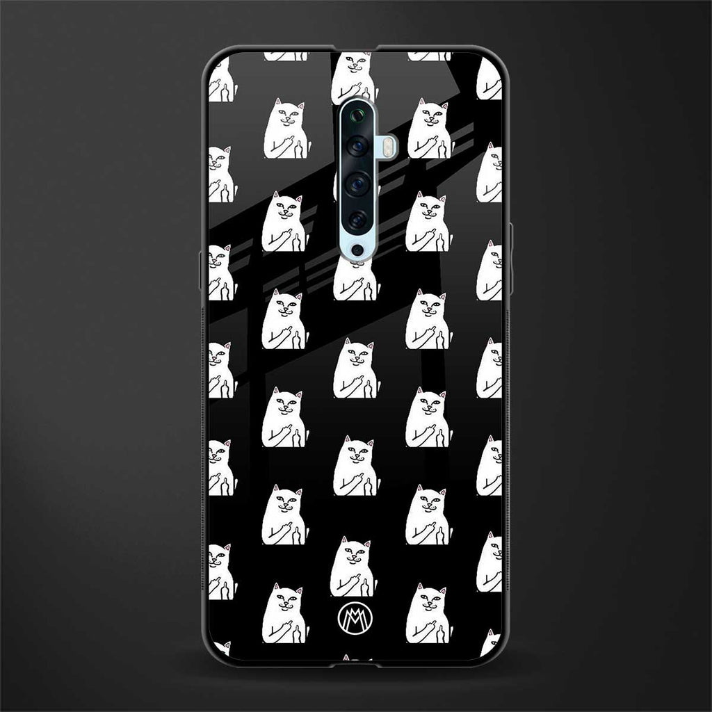 middle finger cat meme glass case for oppo reno 2f image