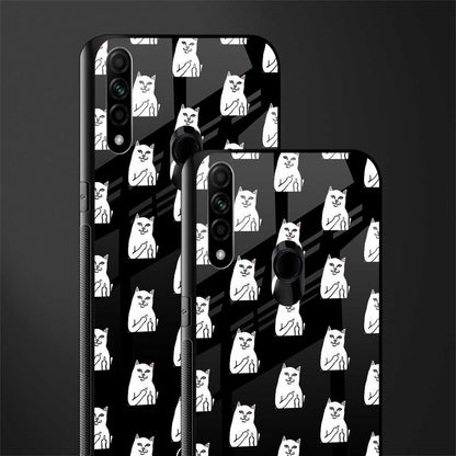 middle finger cat meme glass case for oppo a31 image-2