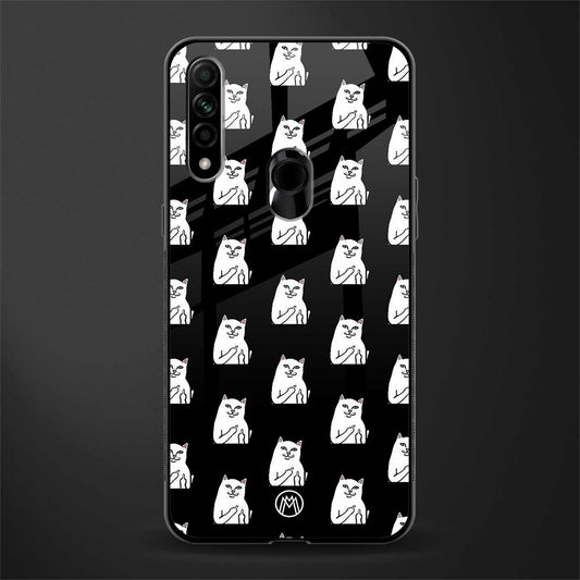 middle finger cat meme glass case for oppo a31 image
