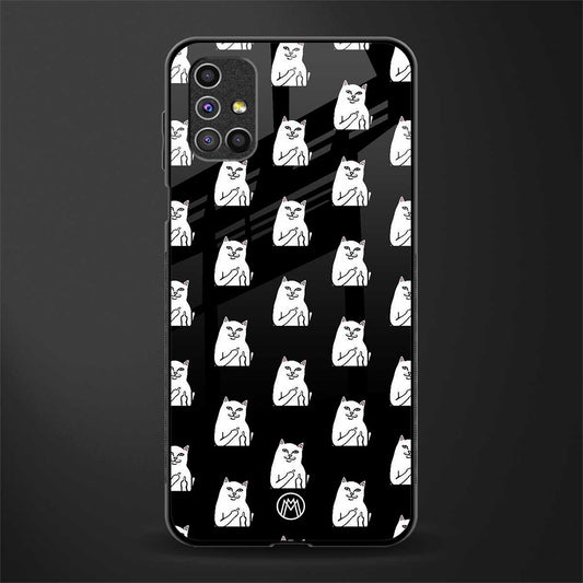 middle finger cat meme glass case for samsung galaxy m51 image