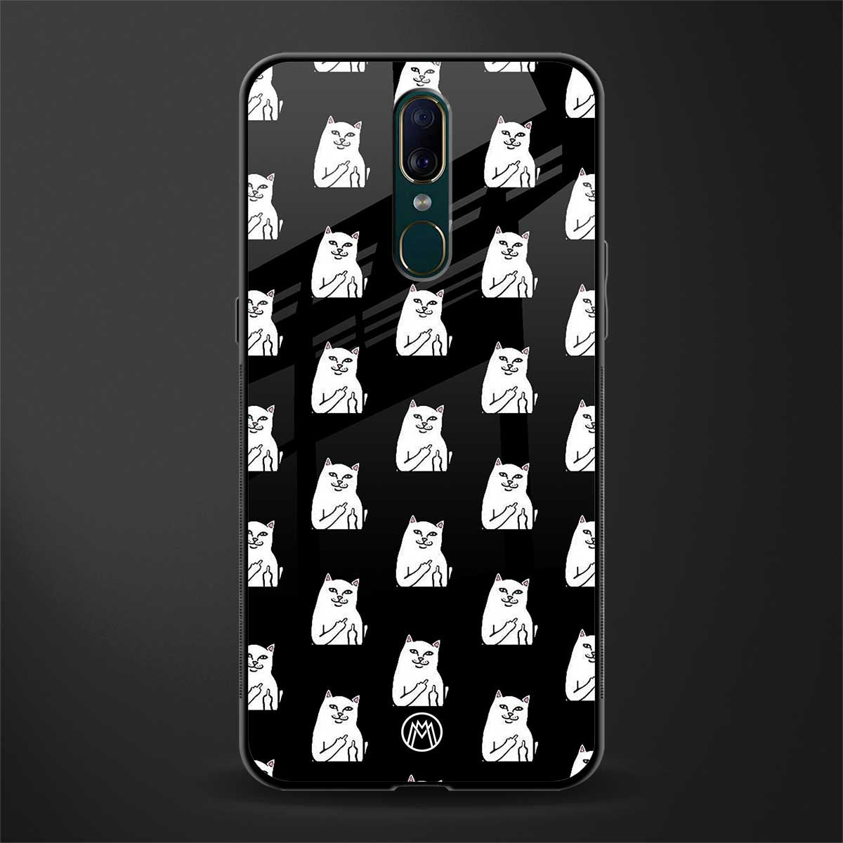 middle finger cat meme glass case for oppo f11 image