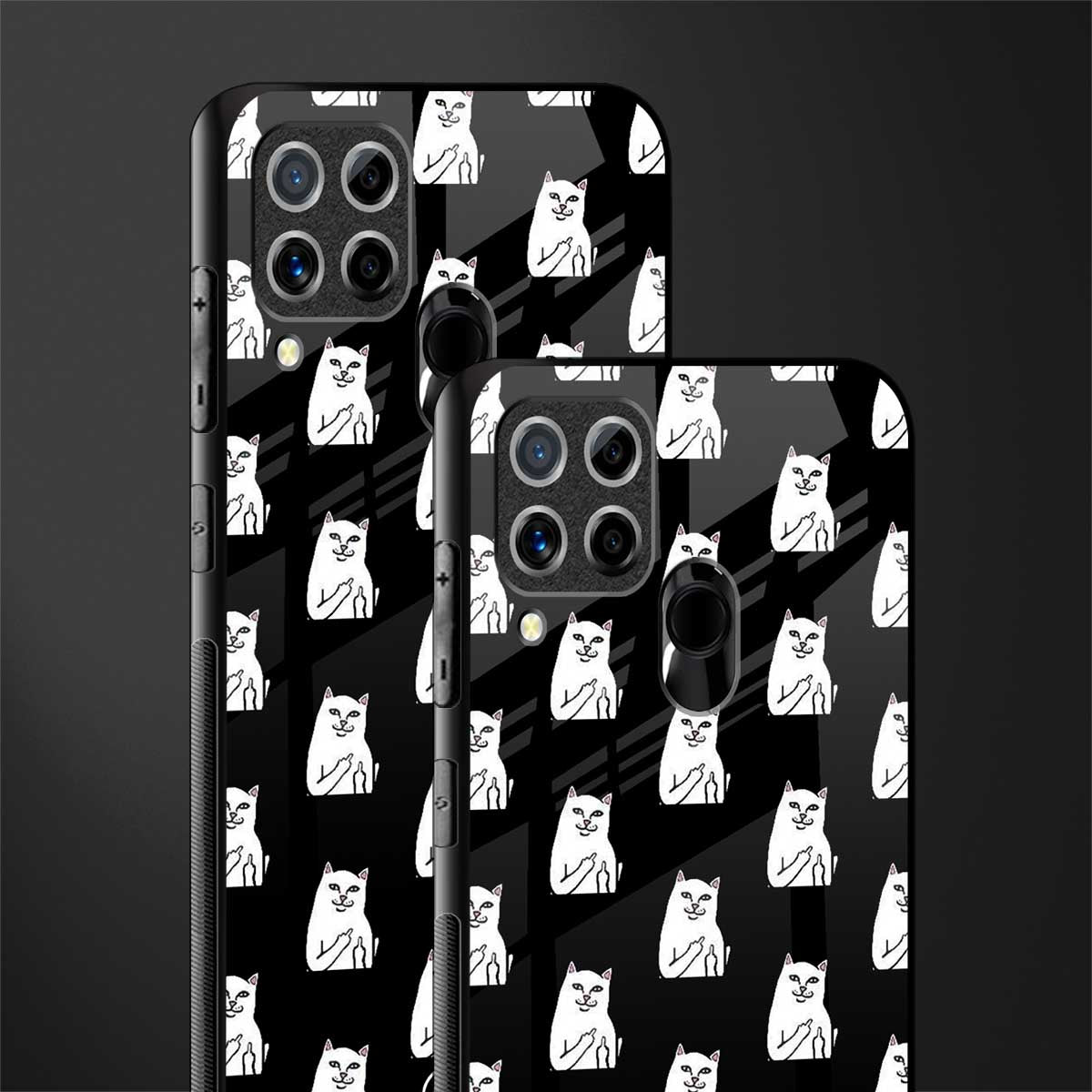 middle finger cat meme glass case for realme c15 image-2