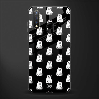 middle finger cat meme glass case for vivo y19 image