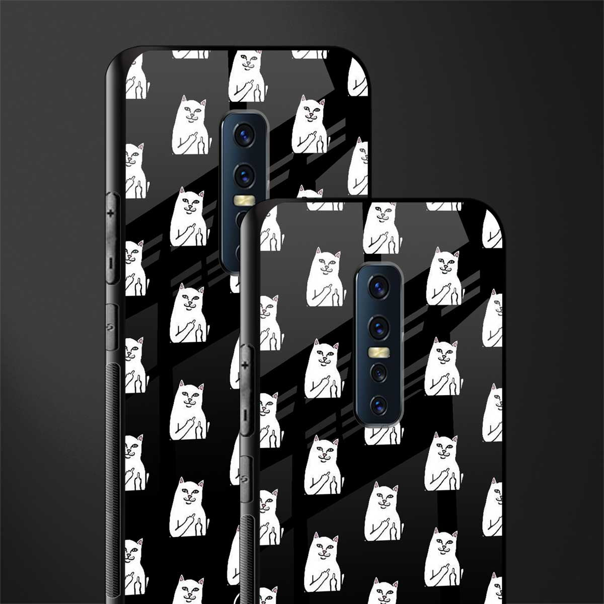 middle finger cat meme glass case for vivo v17 pro image-2