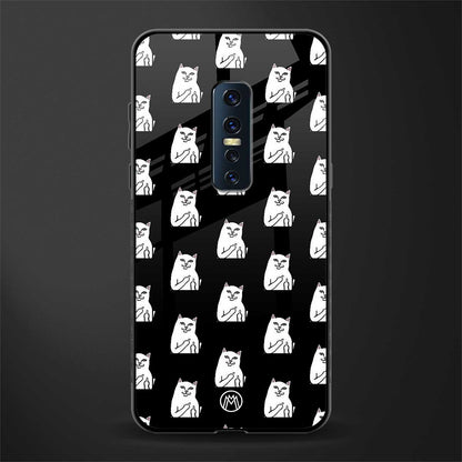 middle finger cat meme glass case for vivo v17 pro image