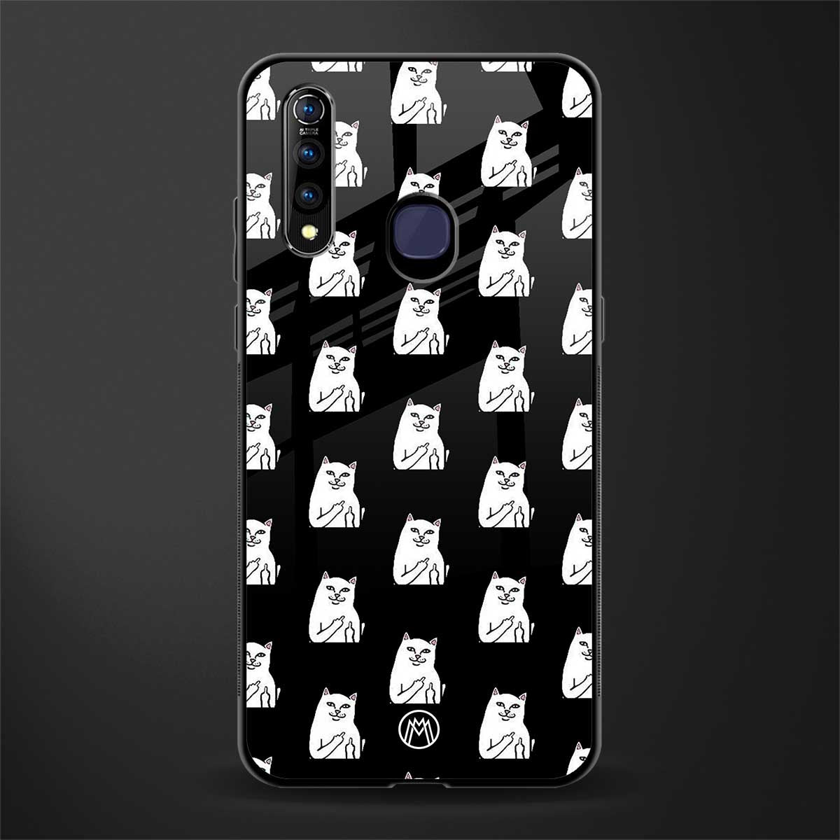 middle finger cat meme glass case for vivo z1 pro image