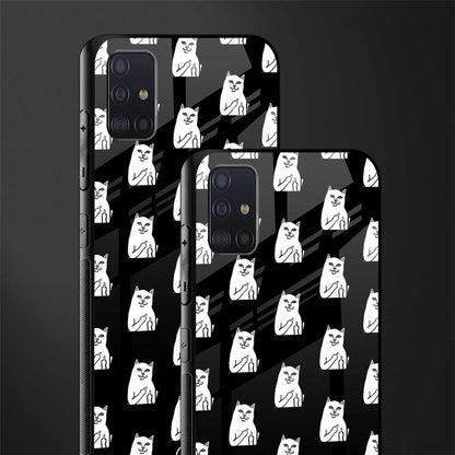 middle finger cat meme glass case for samsung galaxy a71 image-2