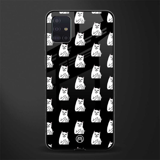 middle finger cat meme glass case for samsung galaxy a71 image