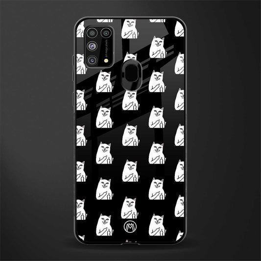 middle finger cat meme glass case for samsung galaxy m31 prime edition image