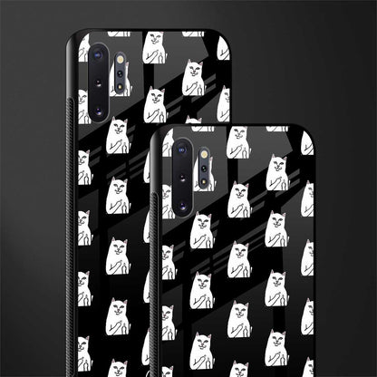 middle finger cat meme glass case for samsung galaxy note 10 plus image-2