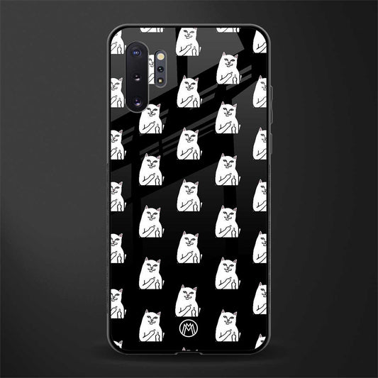 middle finger cat meme glass case for samsung galaxy note 10 plus image