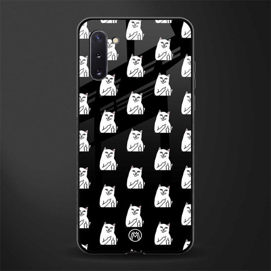 middle finger cat meme glass case for samsung galaxy note 10 image