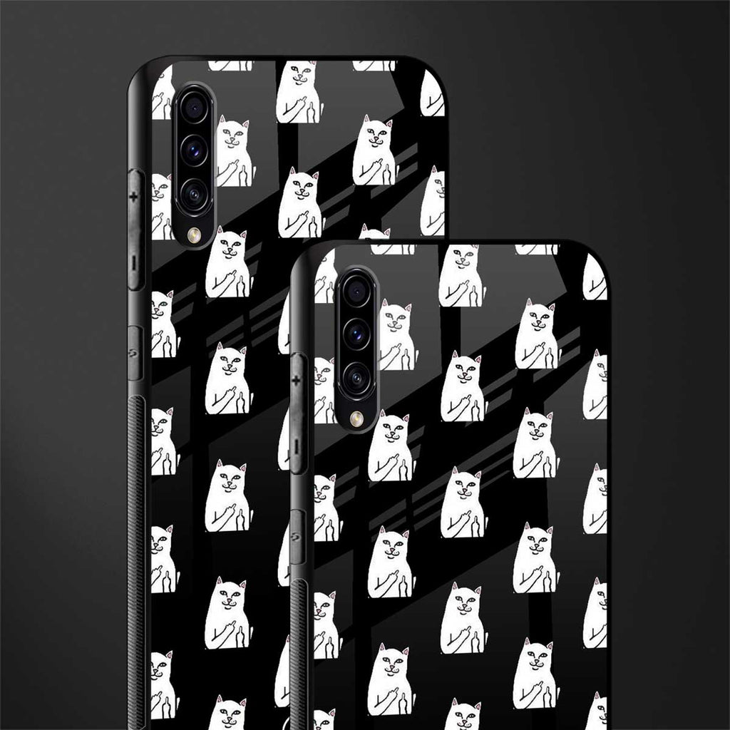 middle finger cat meme glass case for samsung galaxy a70s image-2