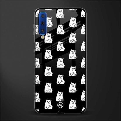 middle finger cat meme glass case for samsung galaxy a7 2018 image